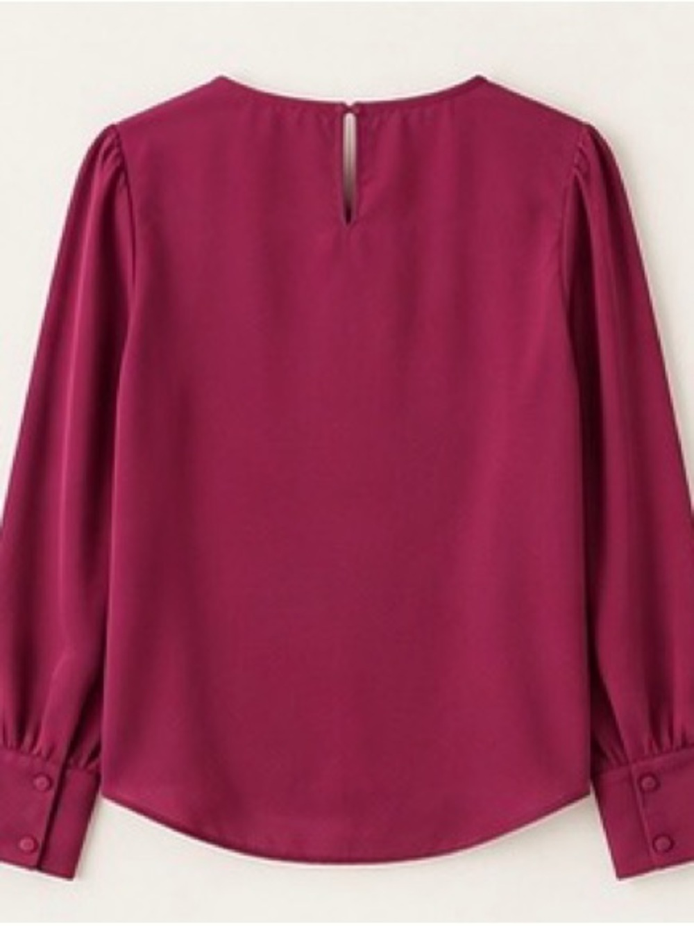 LOFT Magenta Button-Detail Long Sleeve Blouse - Picture 2 of 3